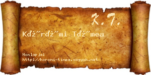 Körömi Tímea névjegykártya