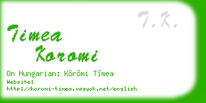 timea koromi business card